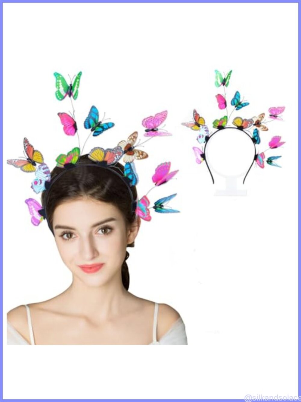 Butterfly Headband Fascinator Costume Party Accessory - Picture 6 of 6
